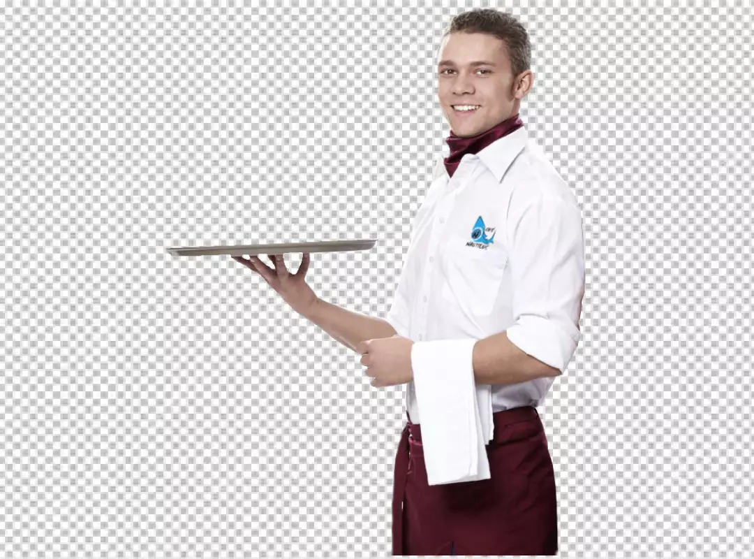 Free Premium PNG  Luxury waiter holding an empty placard transparent background 