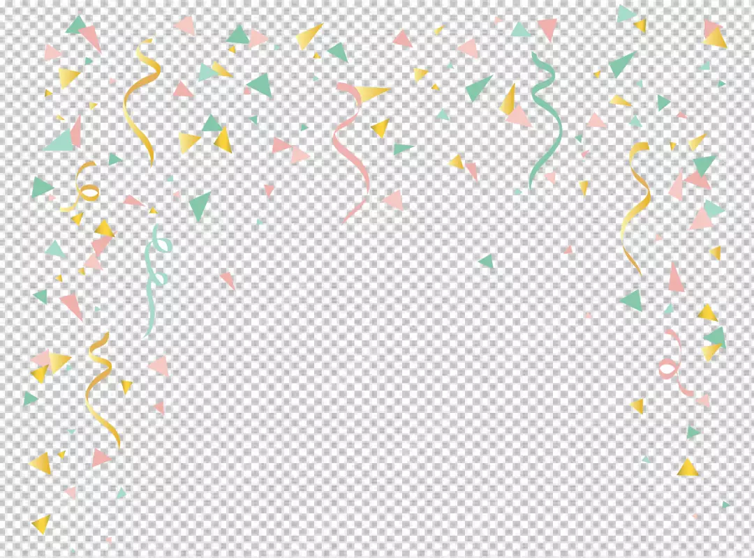 Free Premium PNG Confetti and ribbons on PNG