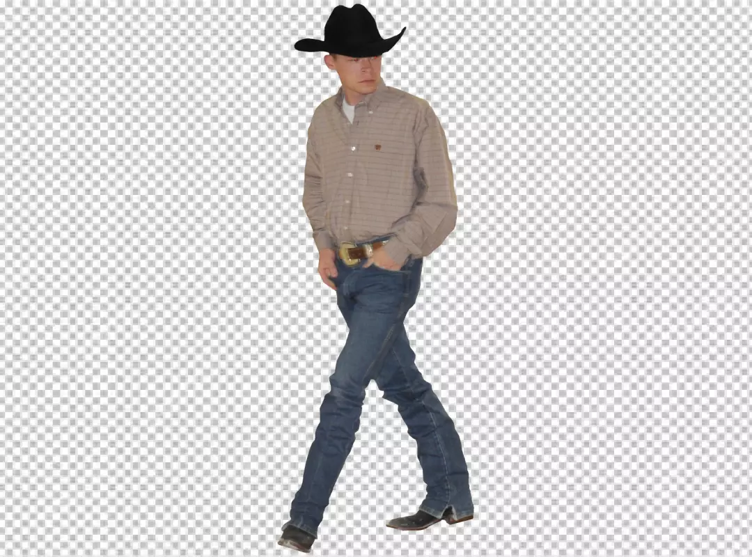 Free Premium PNG A Cute Boy Standing Like a Cowboy with Cowboy PNG