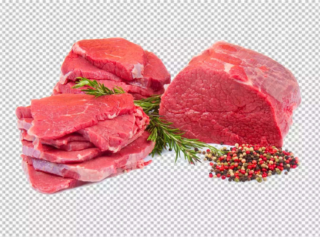 Free Premium PNG sliced raw meat Steak Seafood Red meat Beef