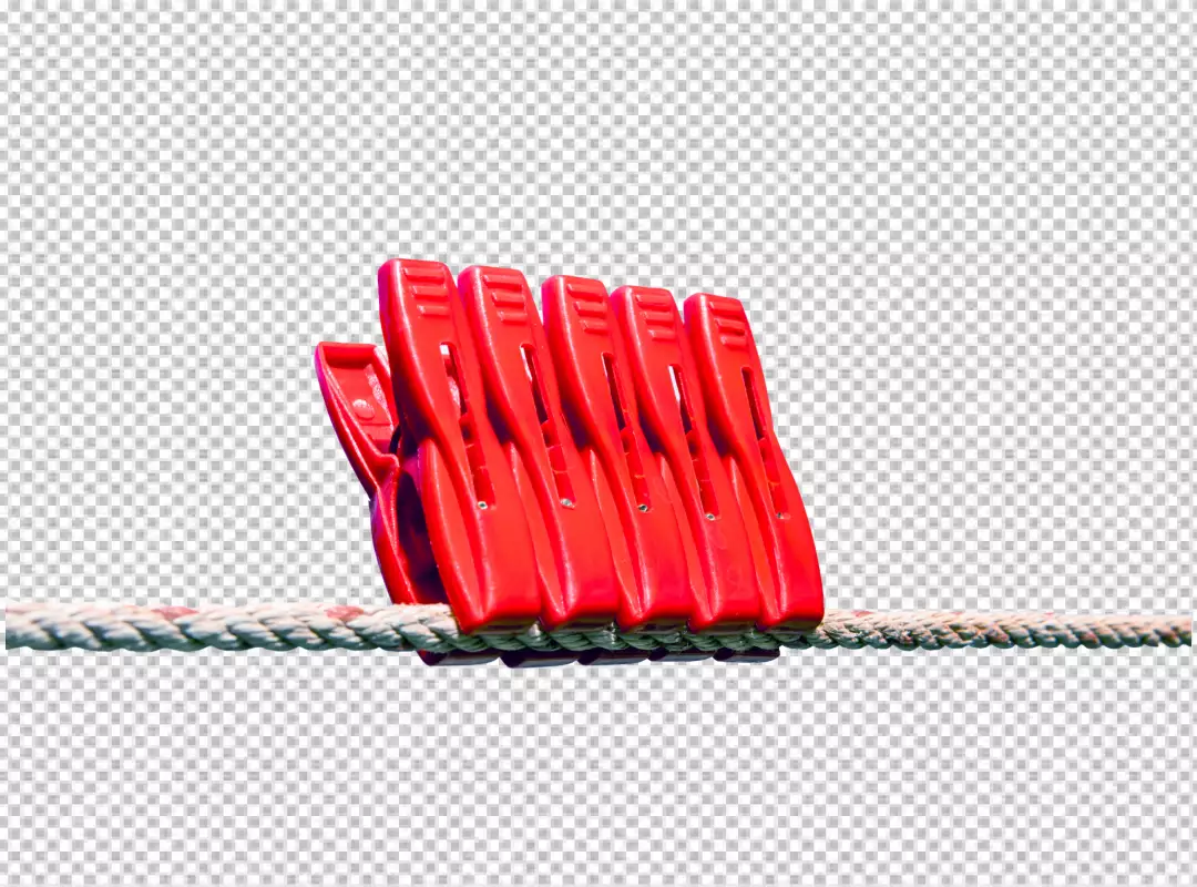 Free Premium PNG Red color clothespin hold on rope 