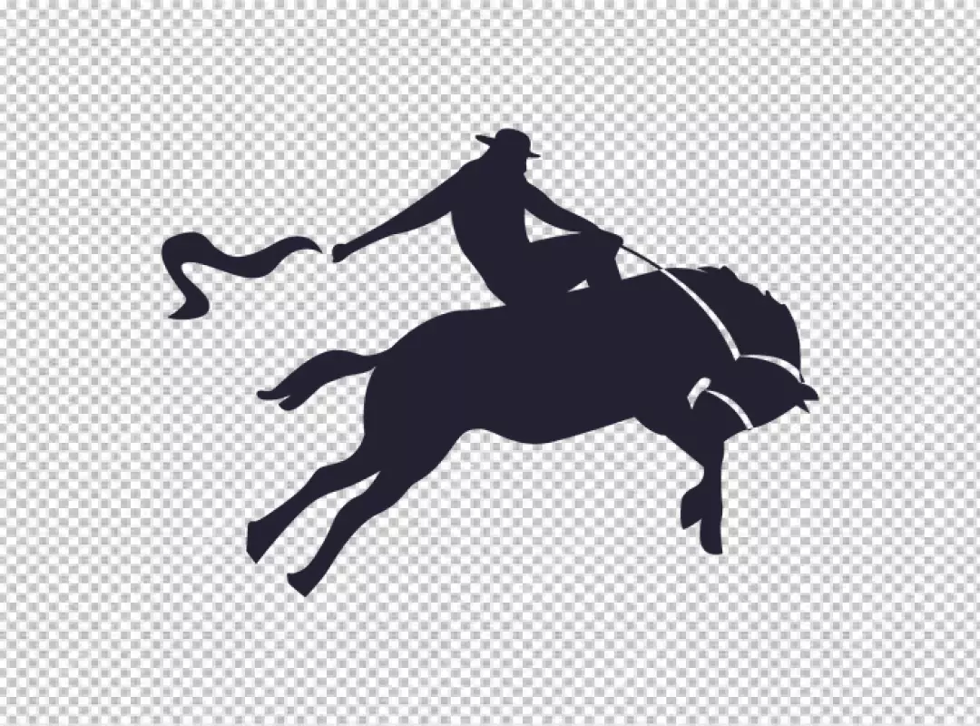 Free Premium PNG Silhouette of Cowboy Riding Across