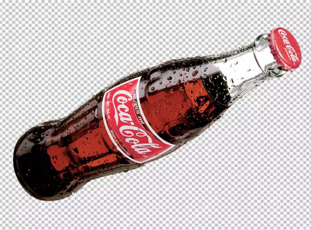 Free Premium PNG Bottle of cocacola with waterdrops on the bottle PNG