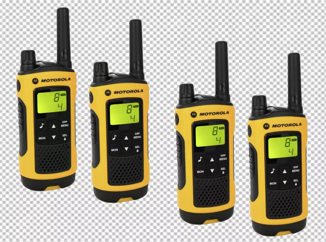 Free Premium PNG walkie talkie cell phone with a yellow screen that says t on the top