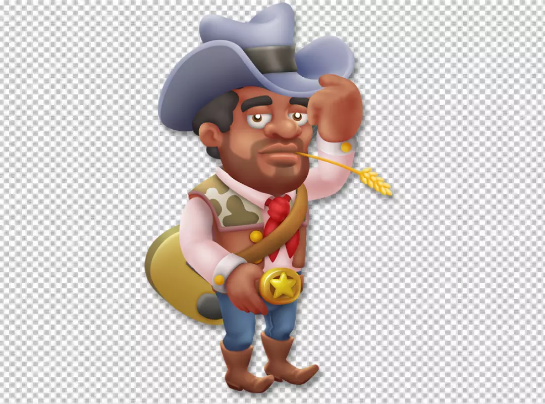 Free Premium PNG A cowboy rides 