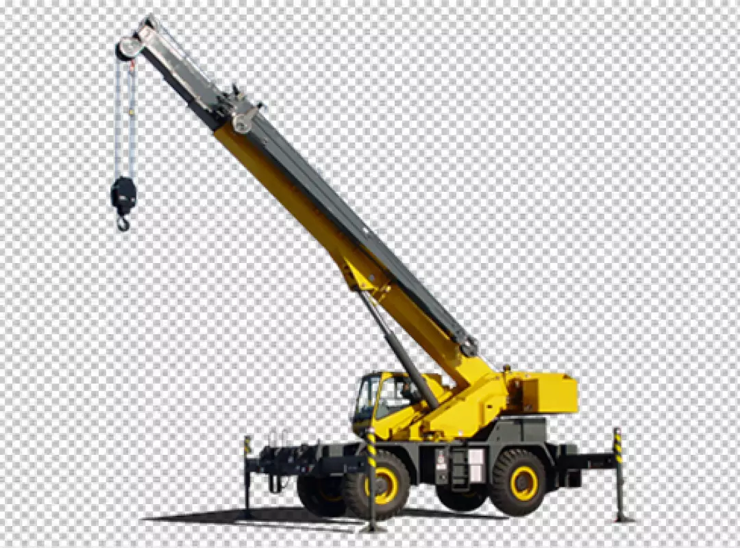 Free Premium PNG Construction Vehicles Crane transparent BG