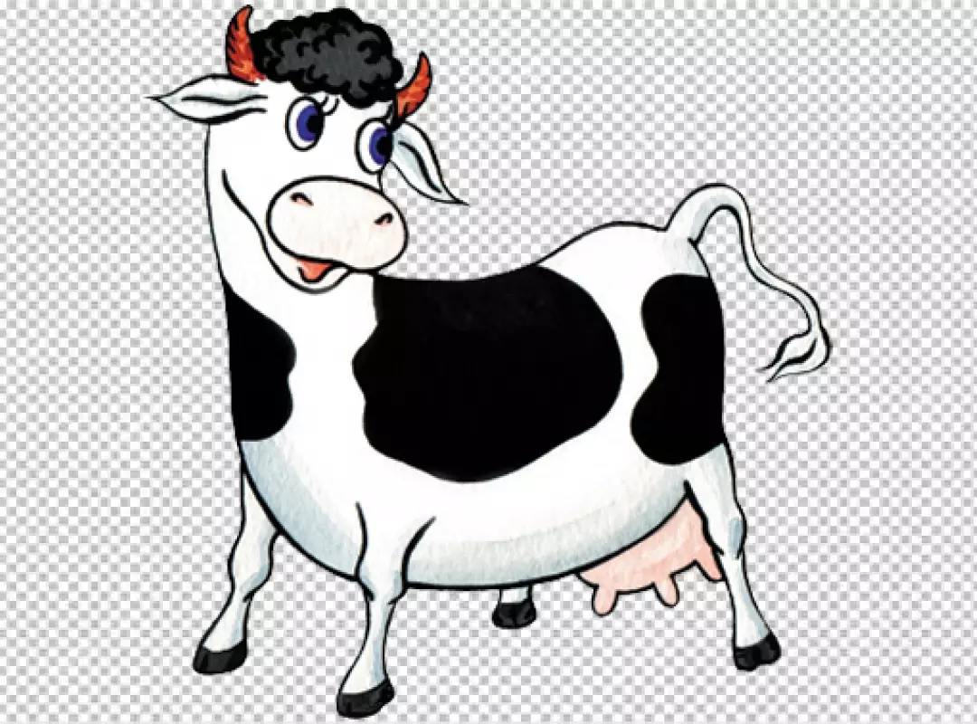 Free Premium PNG Portrait of cow cartoon 
 isolated