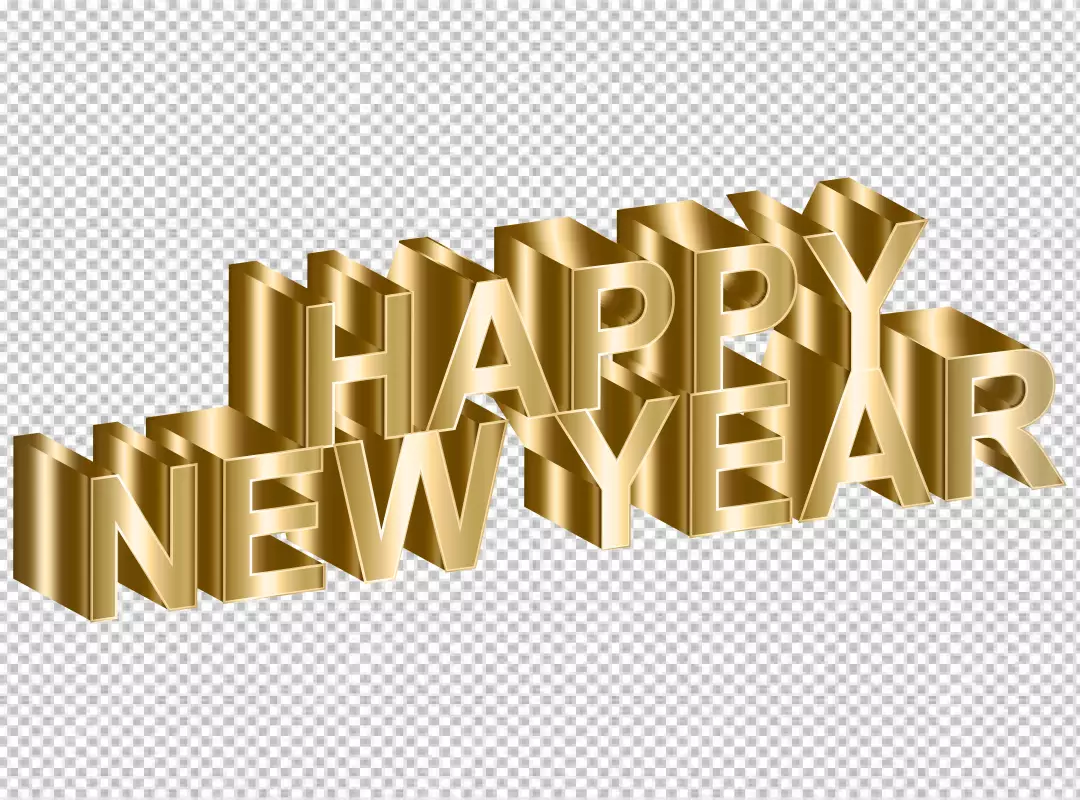 Free Premium PNG Happy New Year golden 3d text isolated