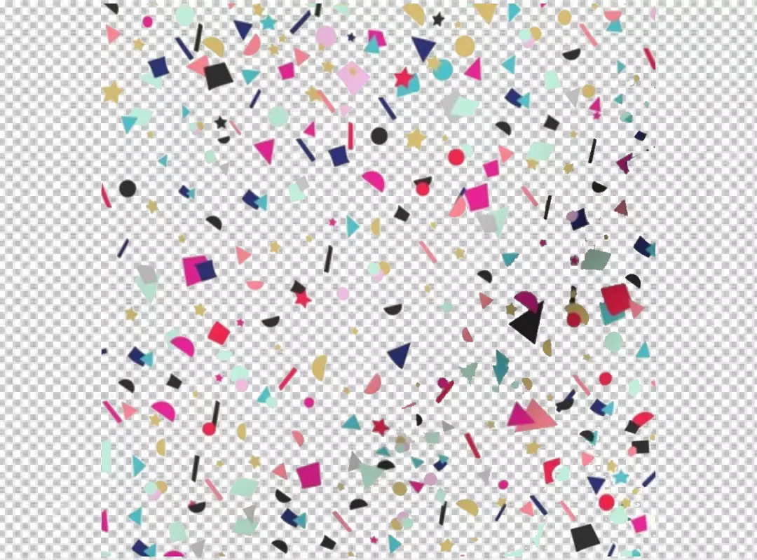 Free Premium PNG Colorful abstract background with falling confetti pieces isolated on PNG background