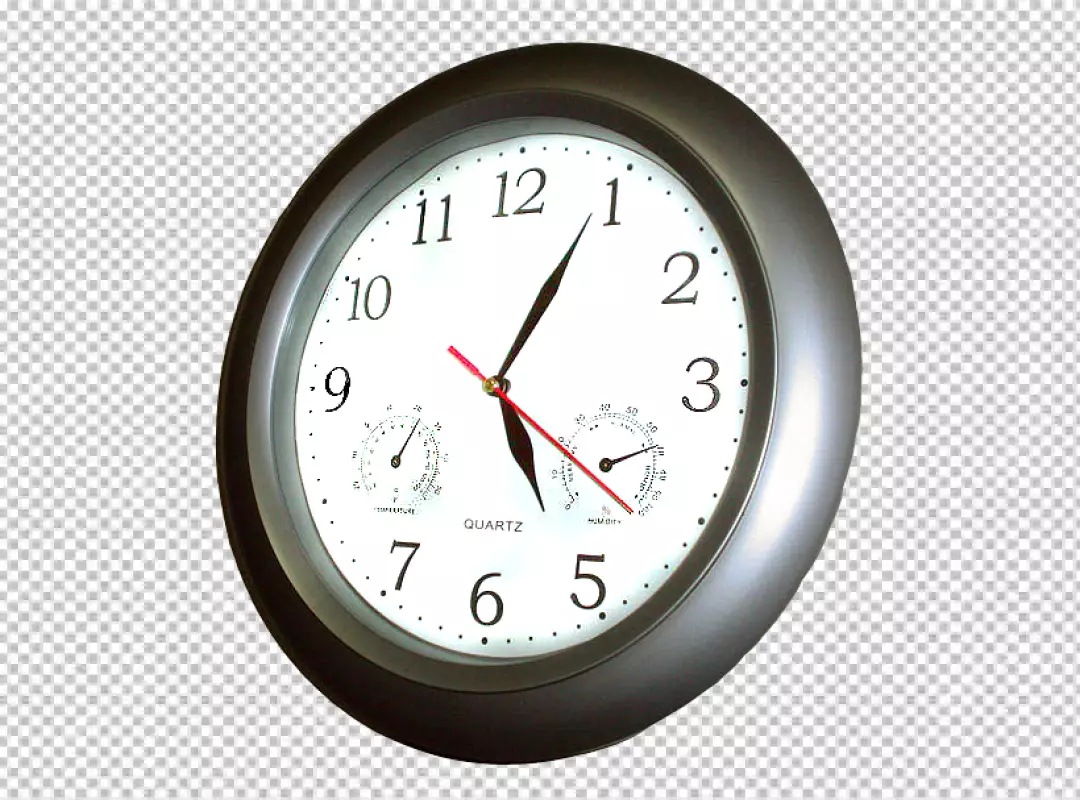 Free Premium PNG Realistic Simple Round Red Wall Office Clock with White Dial Icon 