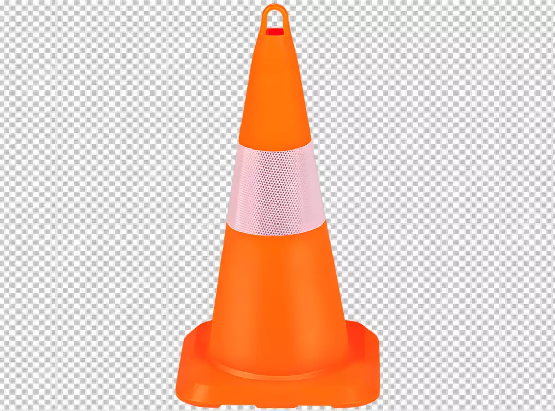 Free Premium PNG orange and white traffic cone on transparent background