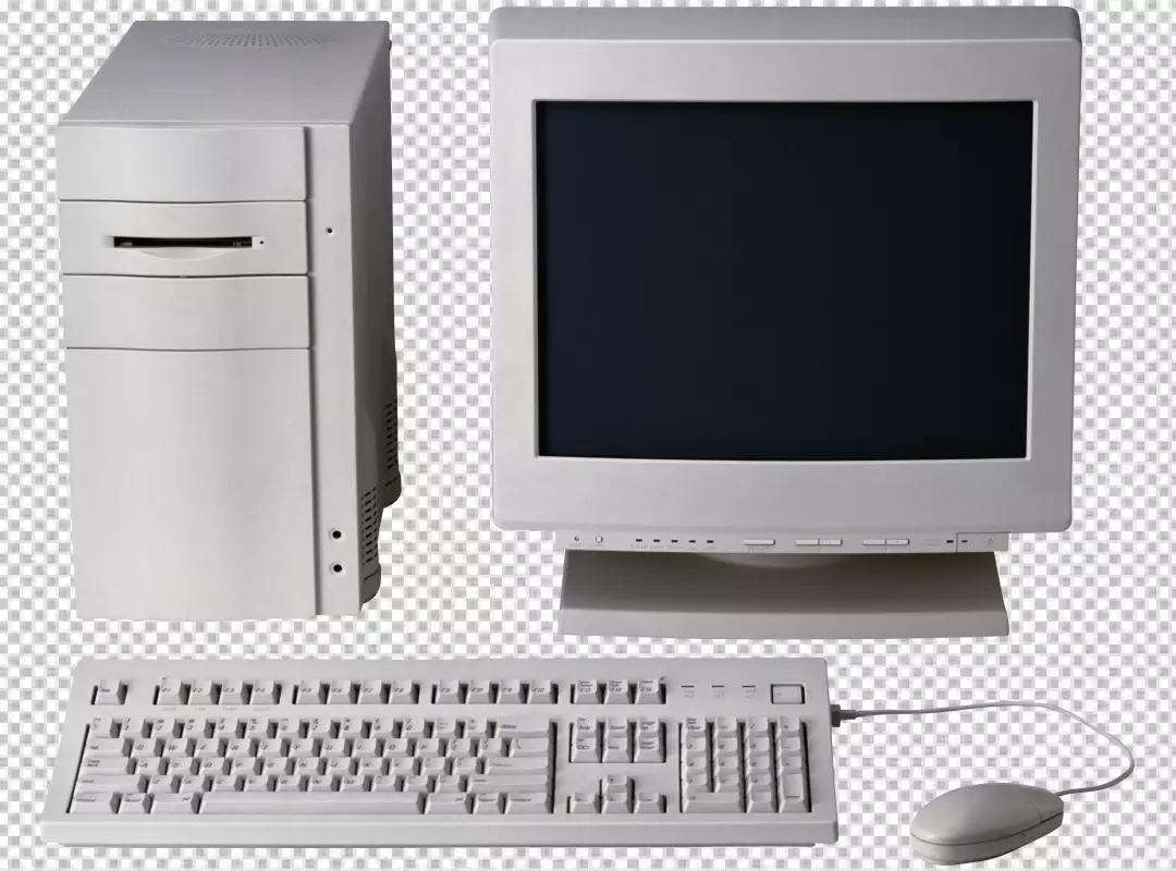 Free Premium PNG PNG View of retro computer and technology transparent BG