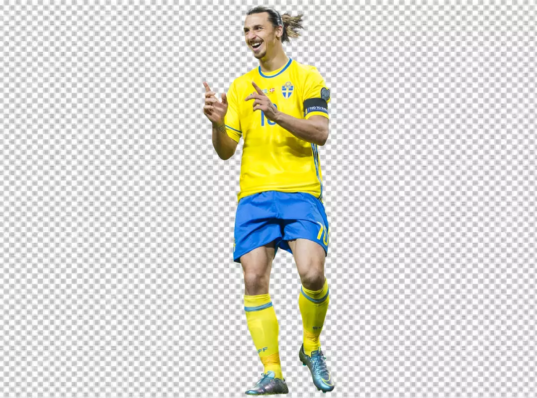 Free Premium PNG  Ibrahimovic is seen celebrating a goal he has just scored