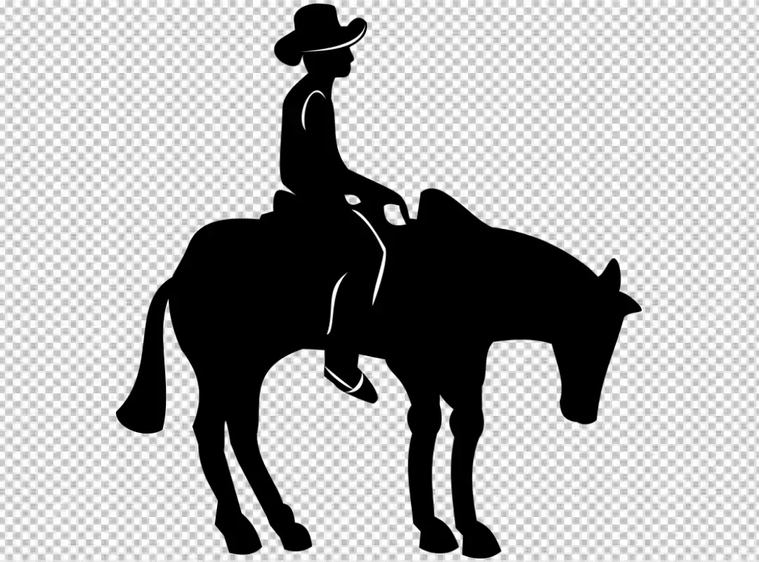 Free Premium PNG Cowboy silhouette with horse against  PNG