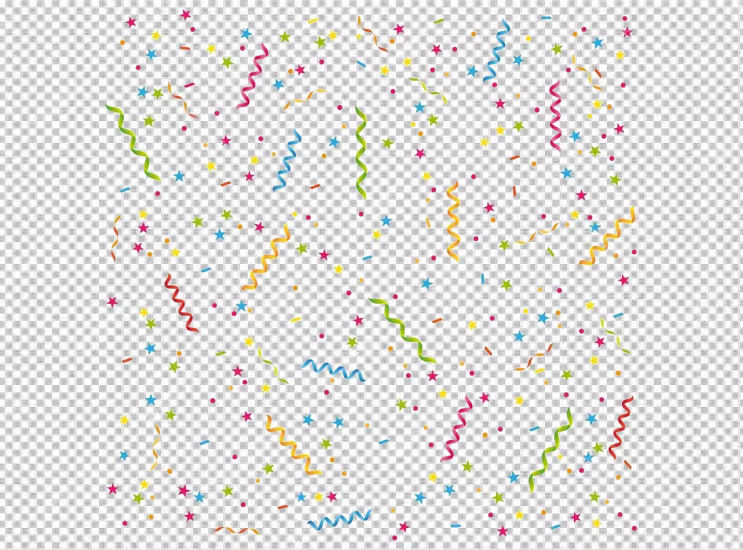 Free Premium PNG Colorful abstract background with falling confetti pieces isolated on transparent background