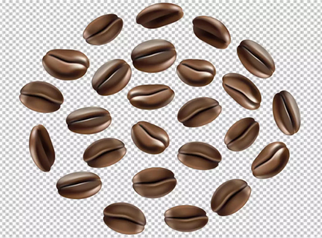 Free Premium PNG A bunch of coffee beans are floating in air on a transparent background  PNG