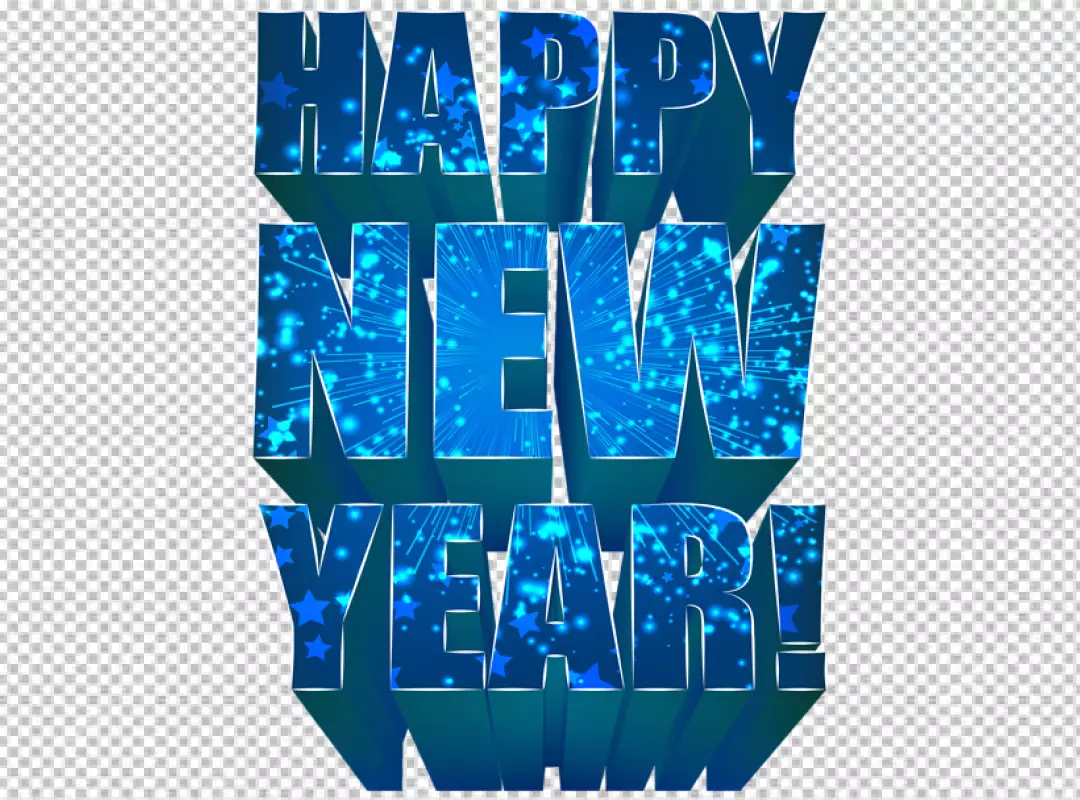 Free Premium PNG Happy new year 3D lettering