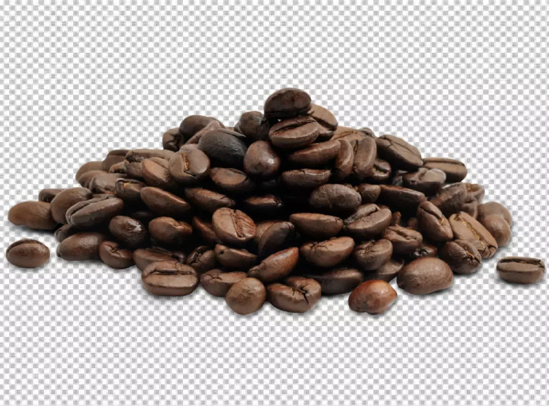 Free Premium PNG A bunch of coffee beans are on a checkered background