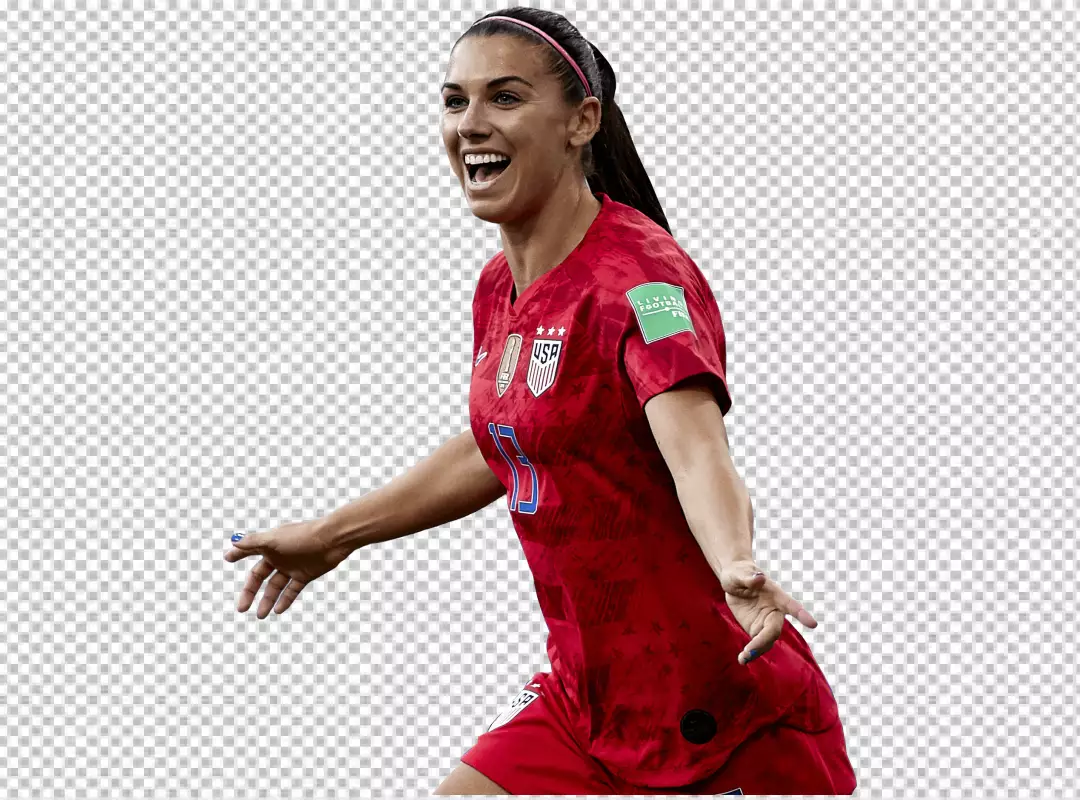 Free Premium PNG Alex Morgan showing their hand for hug