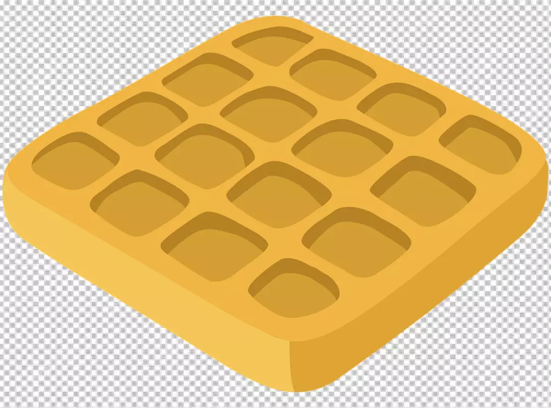 Free Premium PNG Golden-brown Waffle Delight