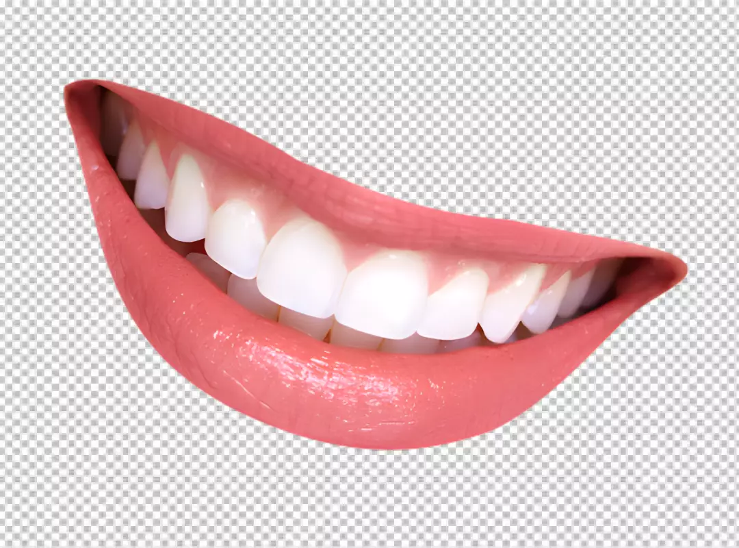 Free Premium PNG The woman has a beautiful smile, with straight, white teeth