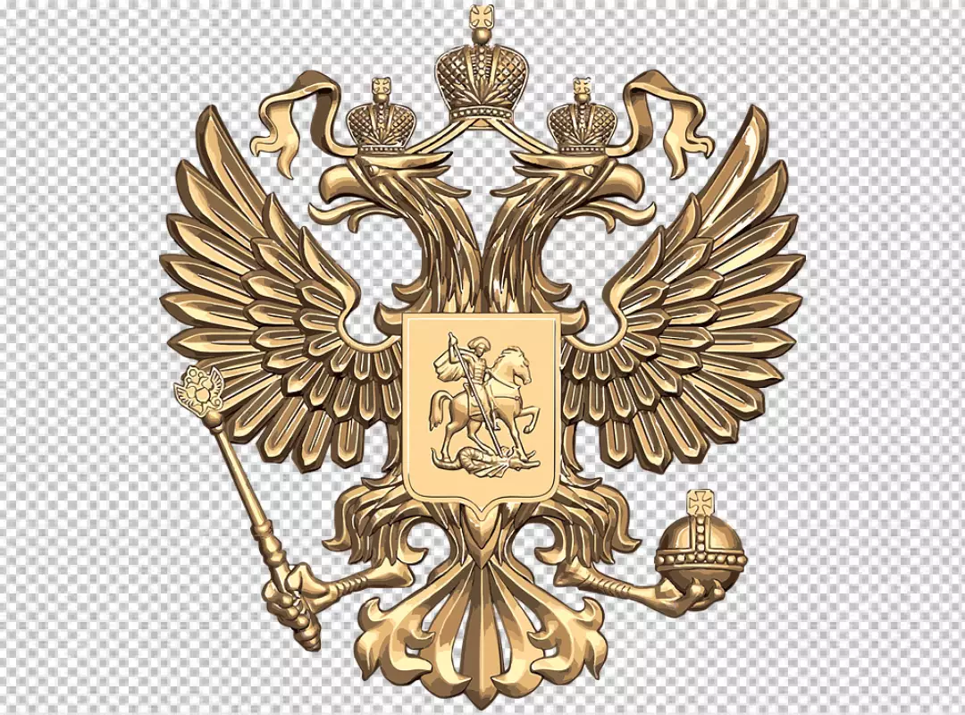 Free Premium PNG Flag of Russia with coat of arms