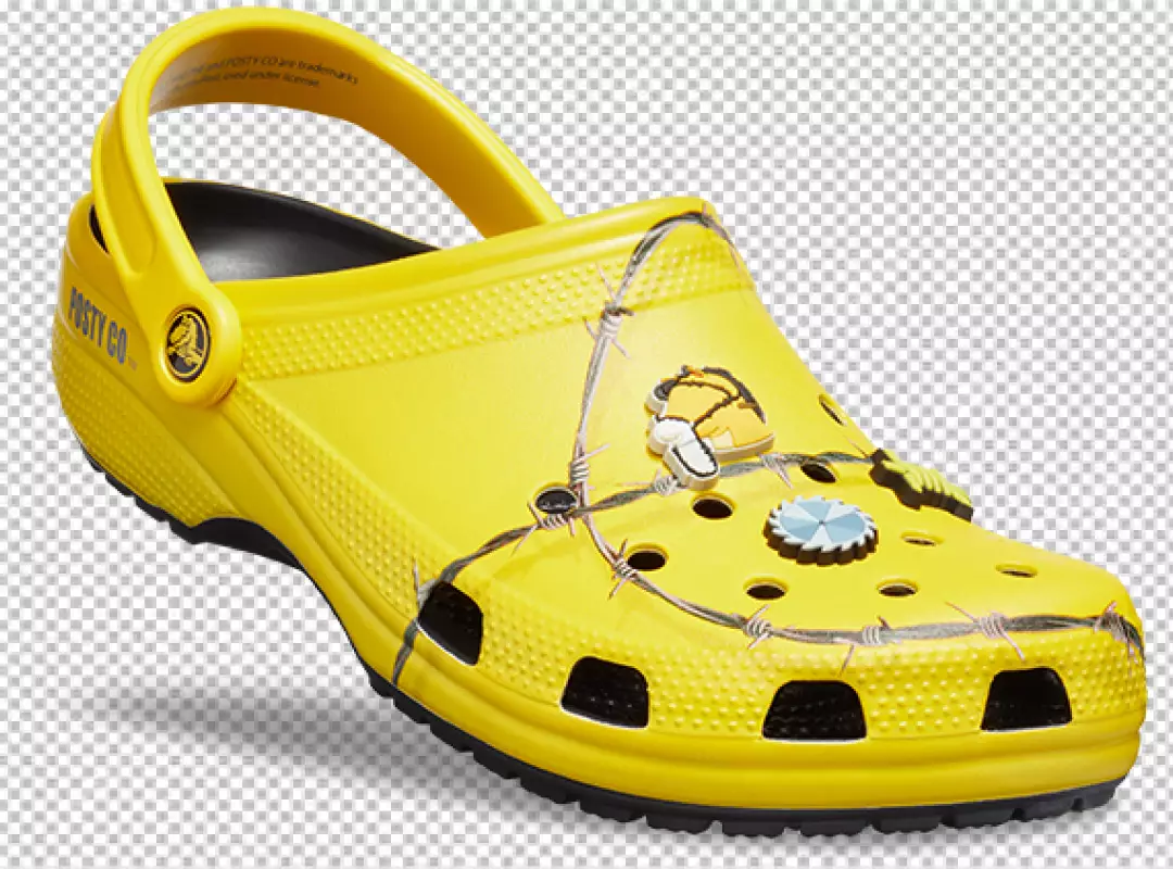 Free Premium PNG Pair of Yellow Crocs isolated on png Surface