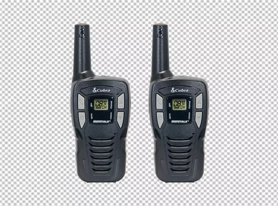 Free Premium PNG wo black walkie-talkie antennas and indicators carved  PNG