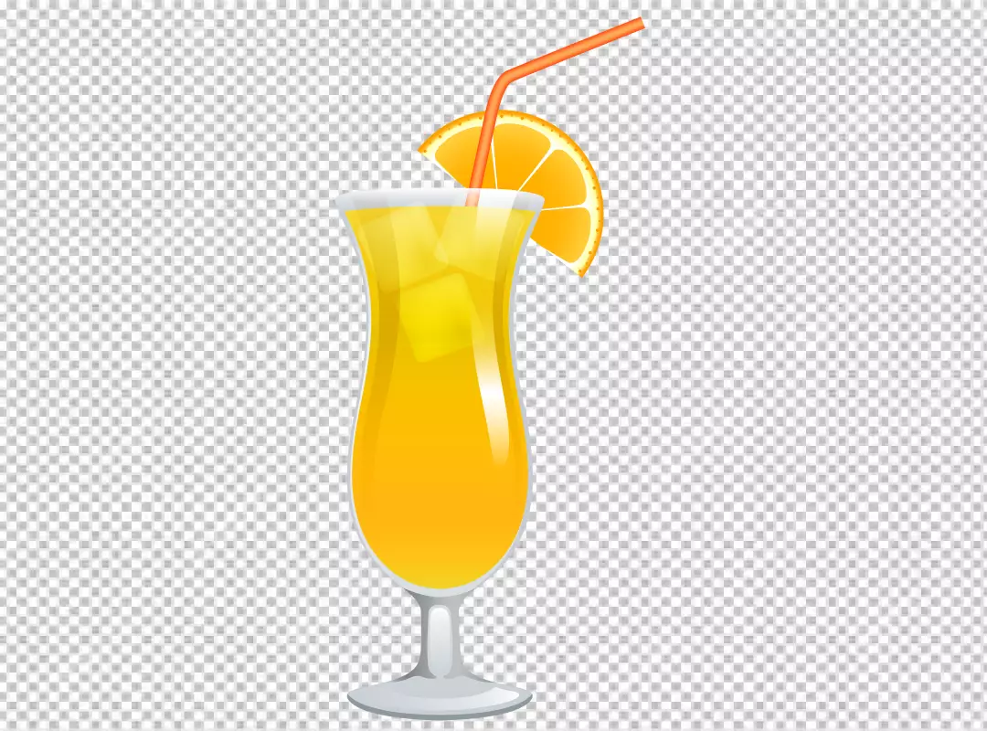 Free Premium PNG PNG Refreshing cocktail decorated with slice of 