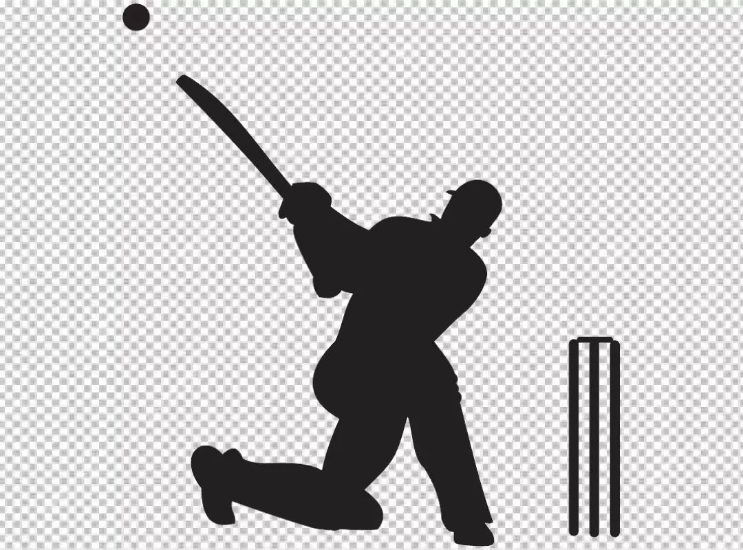 Free Premium PNG Dynamic Cricket Player