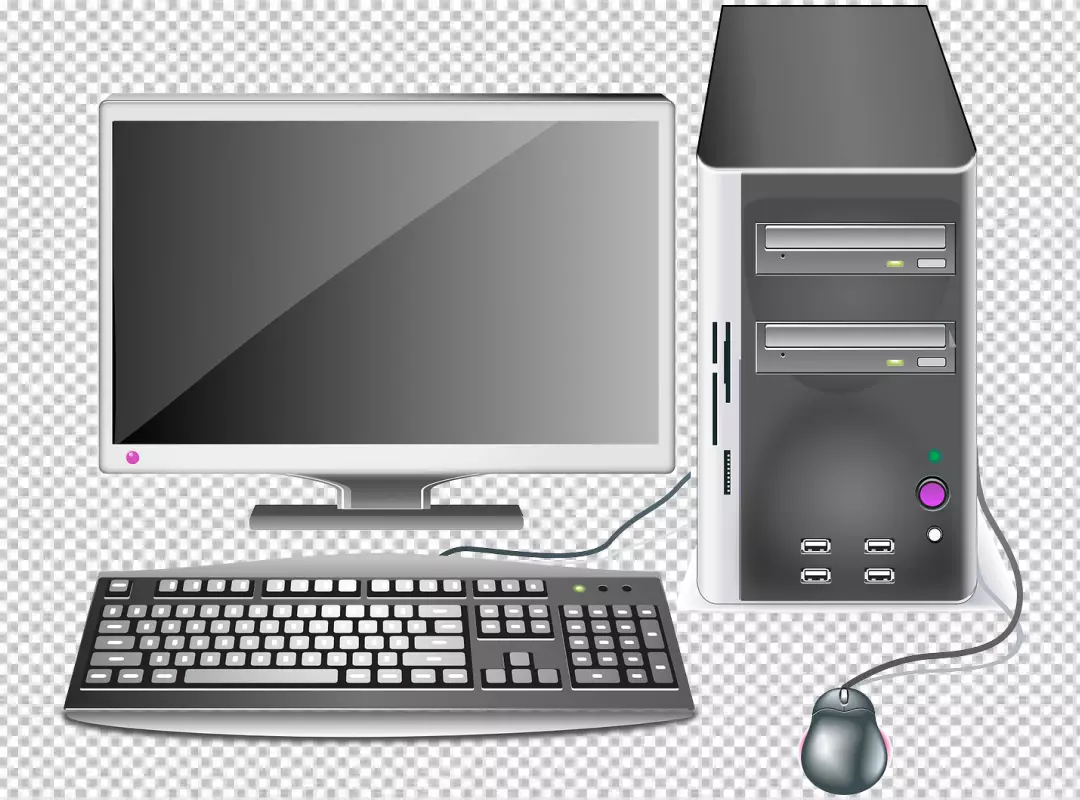 Free Premium PNG PNG View of 3d retro computer with cathode