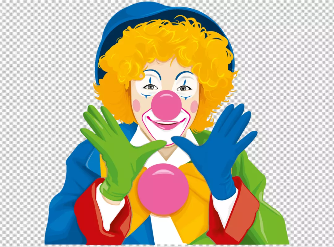 Free Premium PNG Colourful clown cartoon character