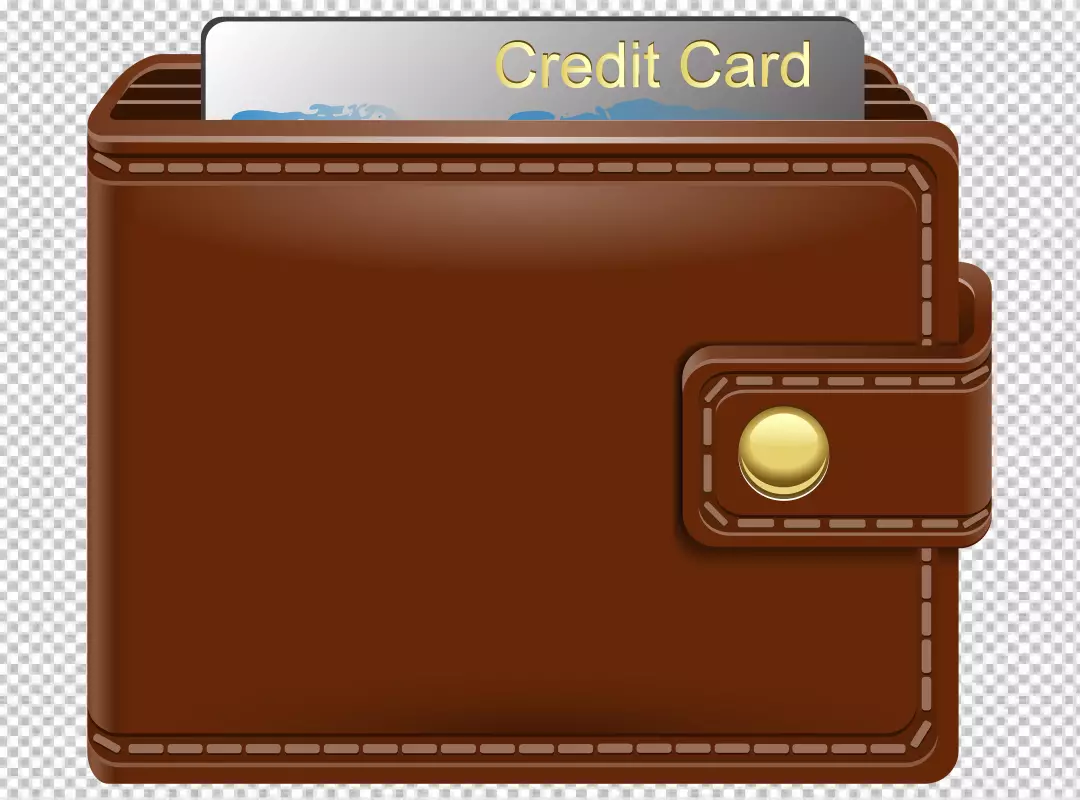 Free Premium PNG Accepting credit cards from a brown purse