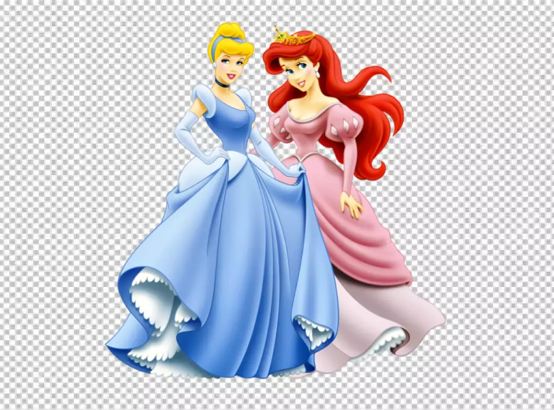 Free Premium PNG Cinderella with her friend 