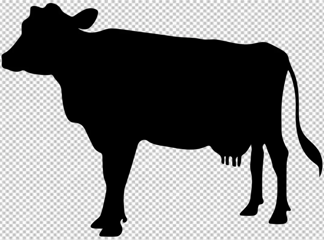 Free Premium PNG stand up mother cow silhouette transparent background