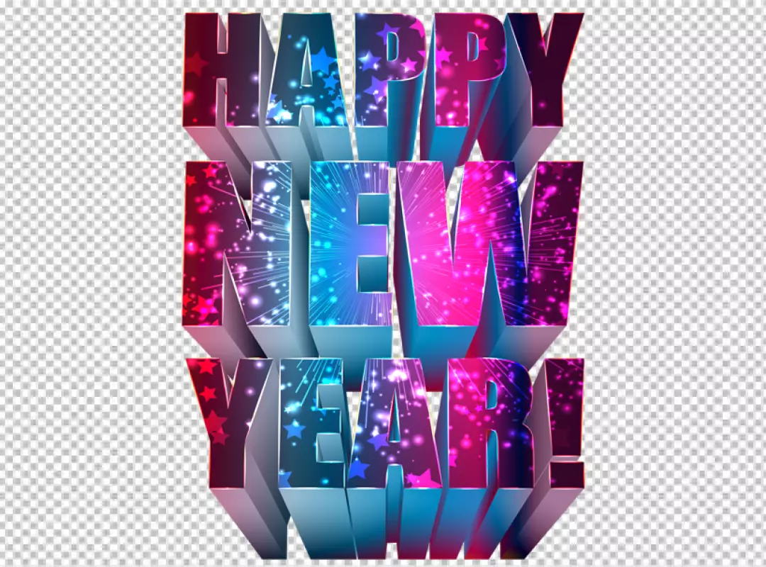 Free Premium PNG 3D rendering Happy New Year text effect