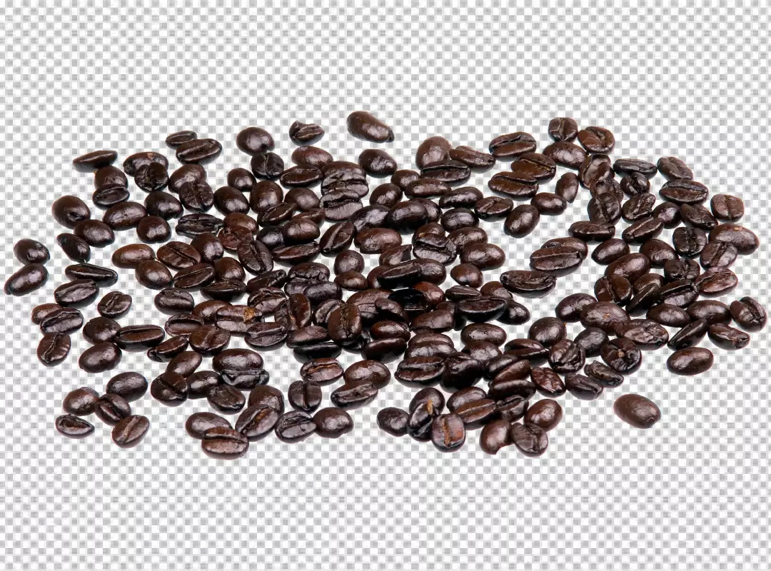 Free Premium PNG A bunch of coffee beans are on a checkered background PNG