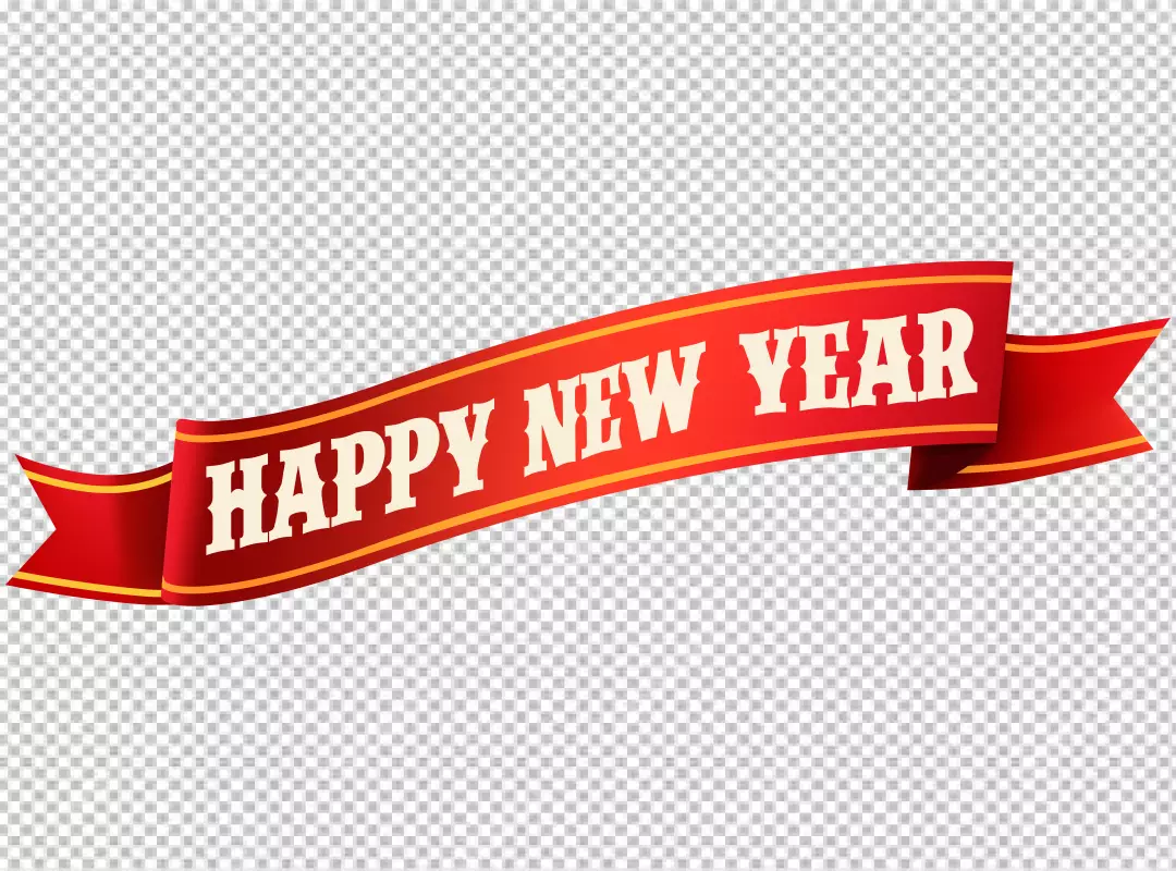 Free Premium PNG Happy New Year red ribbons