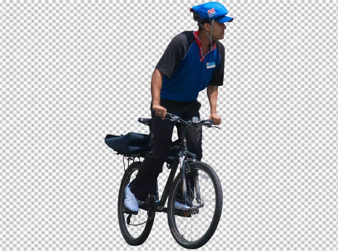 Free Premium PNG A cyclist man riding a bicycle isolated PNG