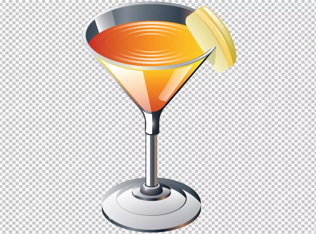 Free Premium PNG PNG A glass of red cocktail with and an orange slice