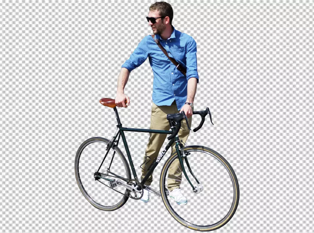 Free Premium PNG A cycle with a man