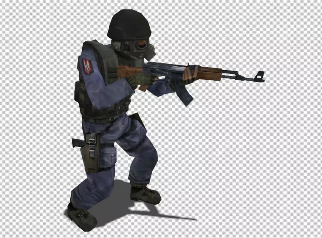 Free Premium PNG Serious brave soldier in military uniform and sunglasses is aiming with his gun PNG