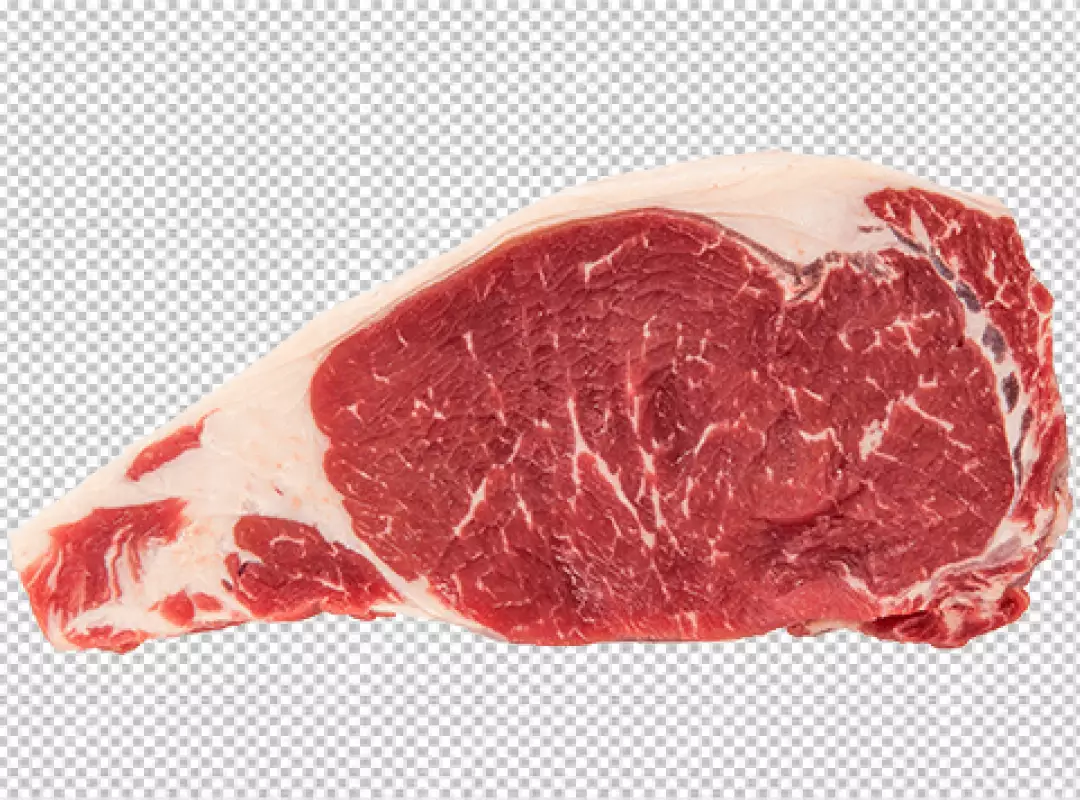 Free Premium PNG The steak is a deep red color with a slight marbling of fat