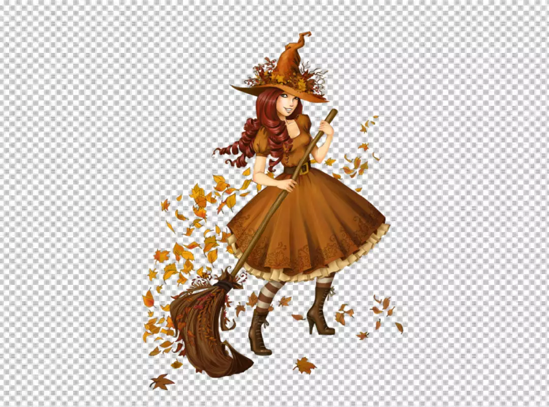 Free Premium PNG Halloween Lovely witch hat and autumn