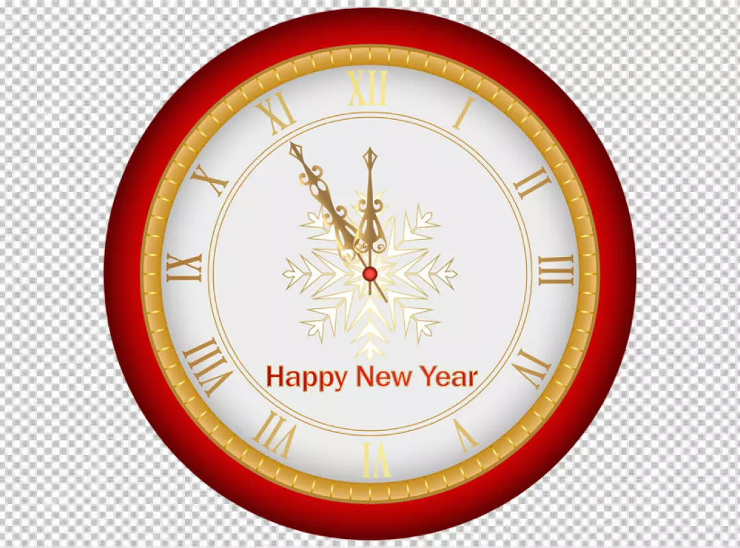 Free Premium PNG New Year golden numbers and clock face