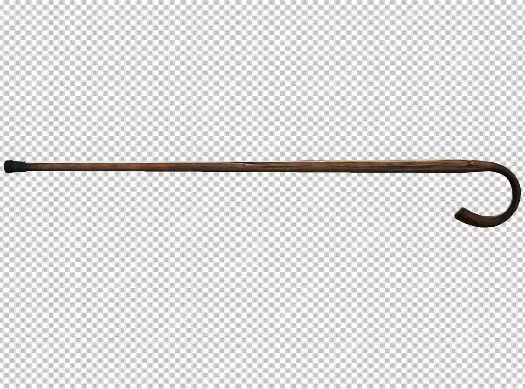 Free Premium PNG a wooden cane with a crook handle