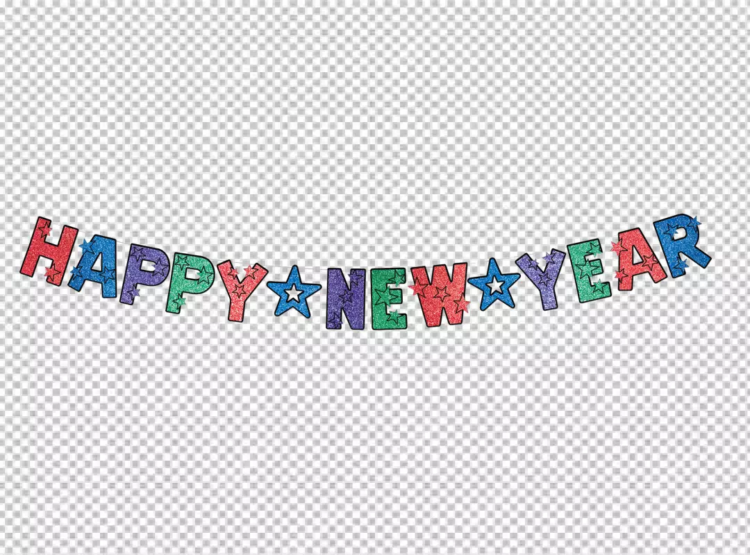 Free Premium PNG Decorative Coloring Text for Happy New Year