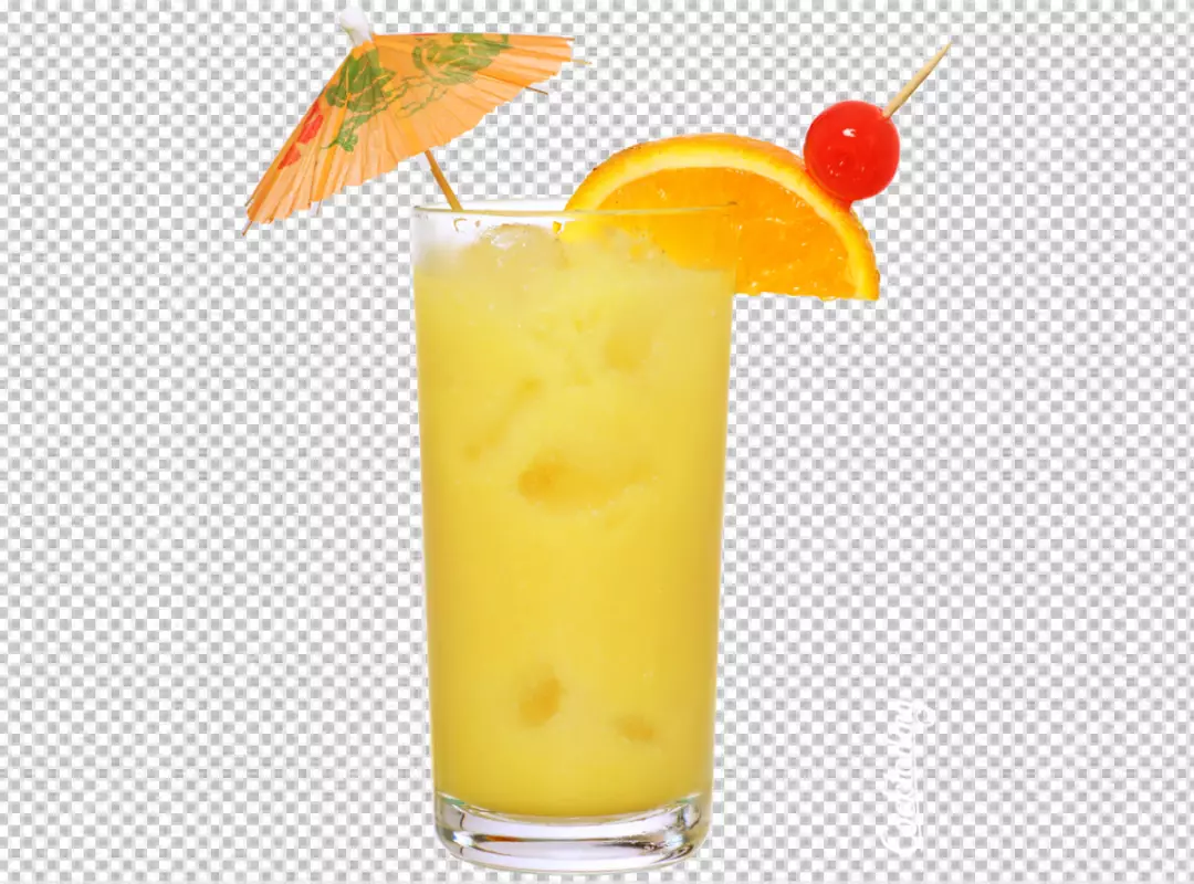 Free Premium PNG Refreshing cocktail decorated with slice of 