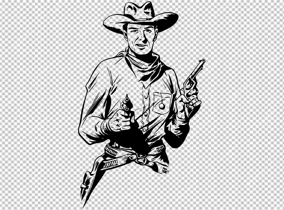 Free Premium PNG Cowboy drawing transparent background 