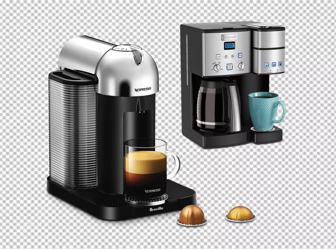 Free Premium PNG Tow coffee machine transparent background 